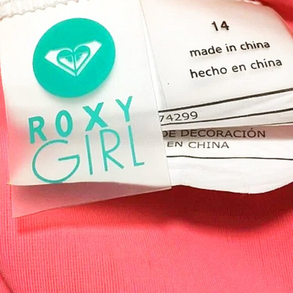 GIRL’S ROXY GIRL SHIRT YOUTH SIZE 14 TOP RASHGUARD BEACH SURF SKIM POOL PINK - Picture 4 of 4